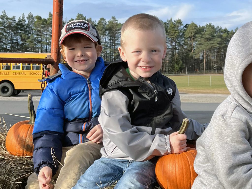 Two children sitting 