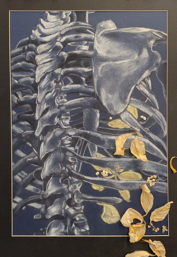 Jaden Pate received a Gold Key Award for her drawing, “Withering Away.”